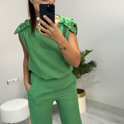 Yeşil İkili Keten Takım