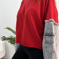 Denim detaylı sweat